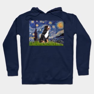 Starry Night Adaptation with a Bernese Mountain Dog Hoodie